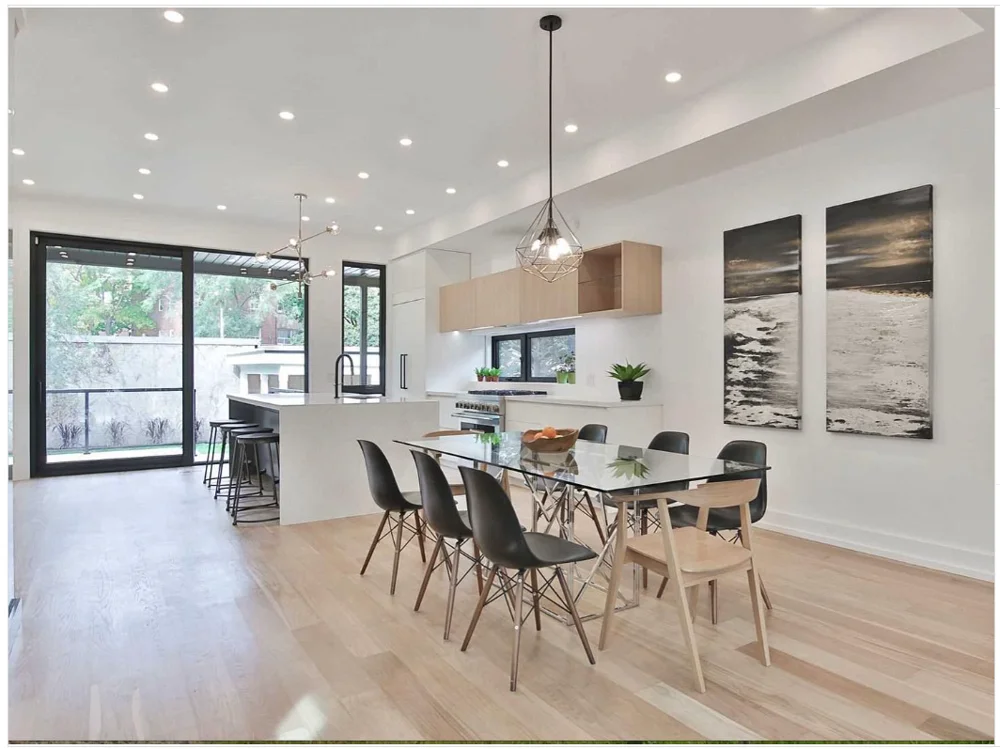 Light-filled dining and living space from the original site